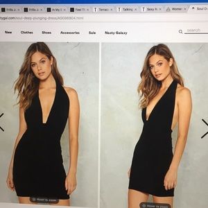 Black open back halter dress from Nasty Gal